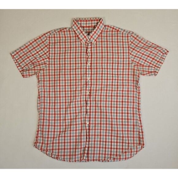 J. Crew Other - J Crew Men's Checkered Lightweight Dress Shirt Button Pink Short Sleeve Men XL